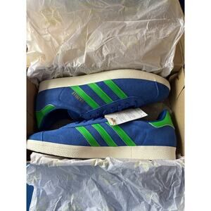 Adidas Gazelle Athletic Sneakers Shoes Blue Green White JH5389 Men's Size 11.5